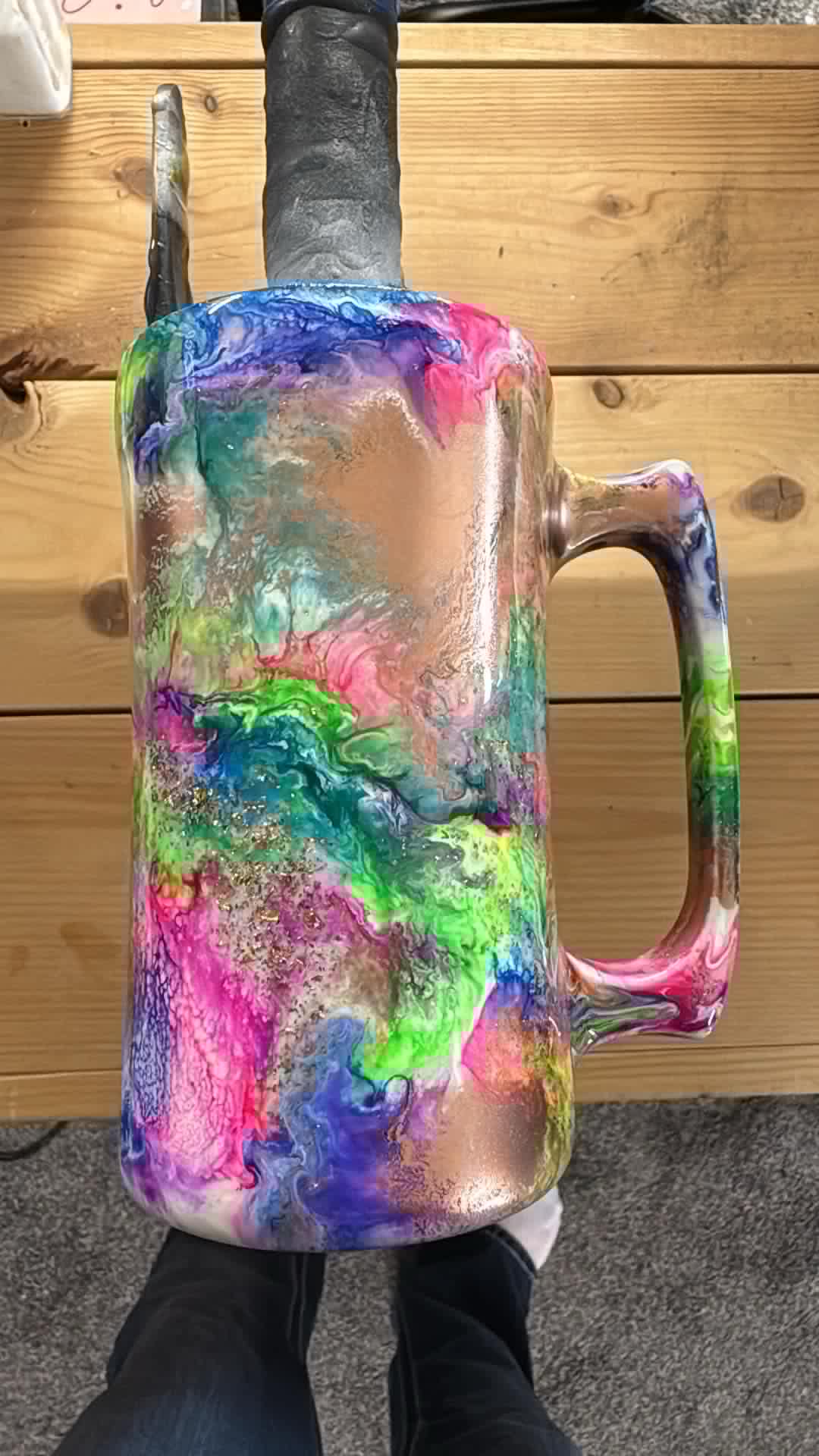 1225 ~ 20oz beer mug ~ white ~ AMY F