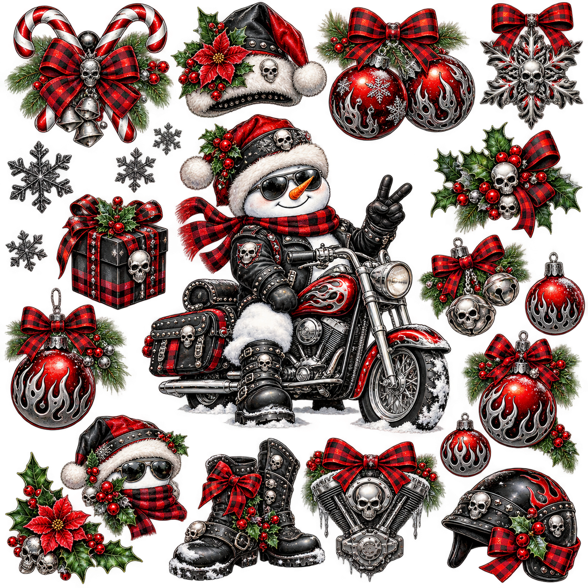 CHRISTMAS SNOWMAN BIKER