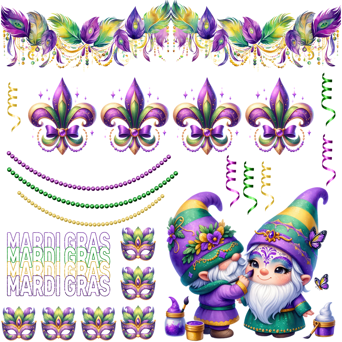 MARDI GRAS GNOME SHEET