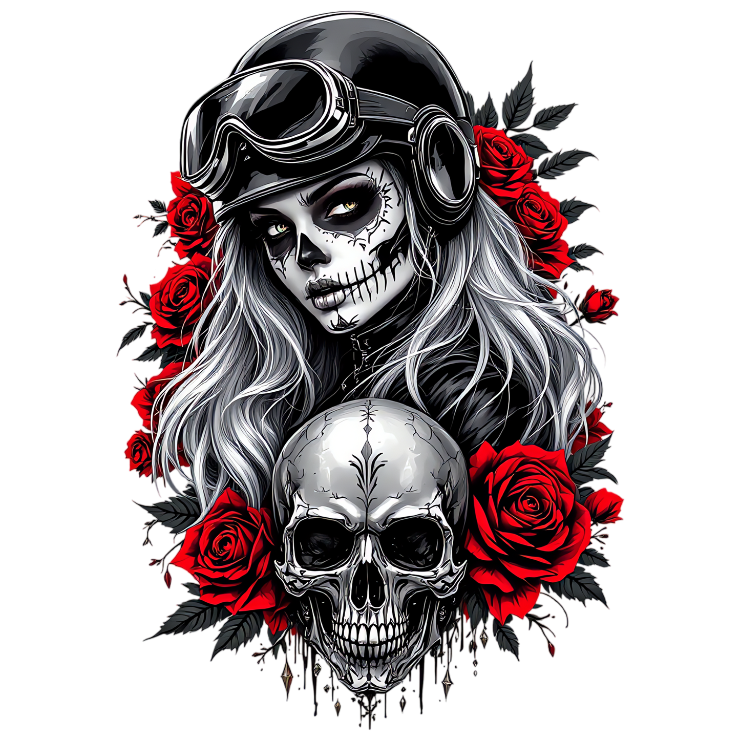 RED ROSE SKULL