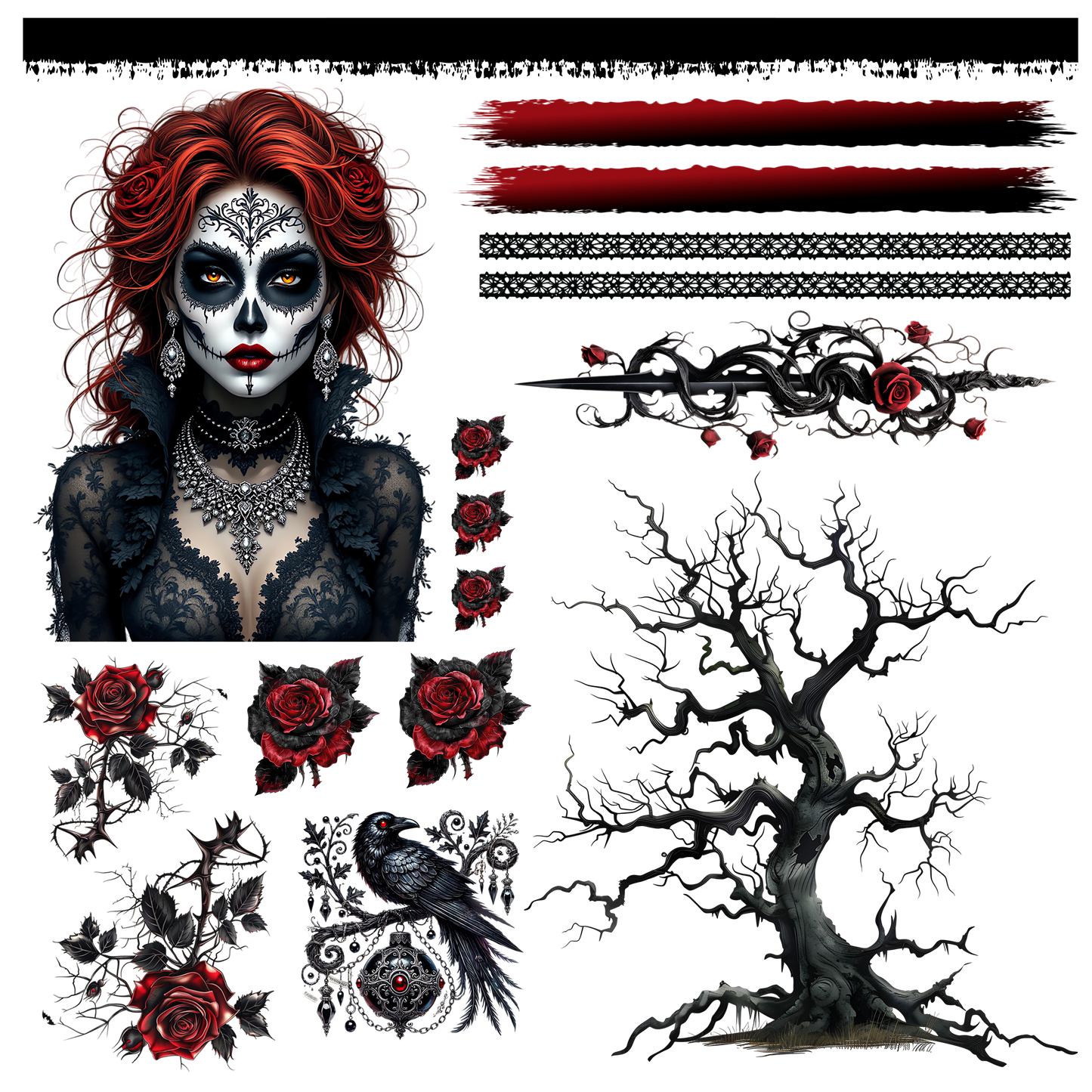 SUGAR SKULL ELEMENT SHEET 2