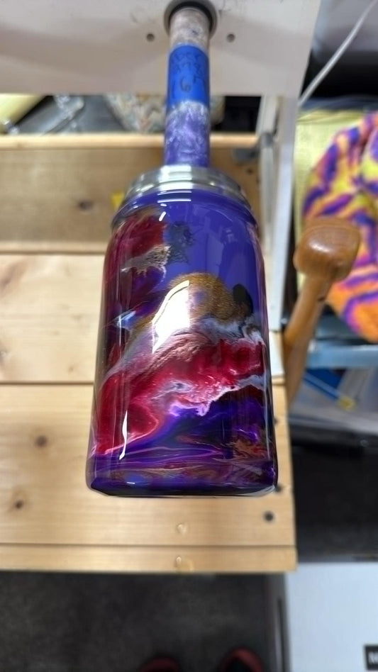 1167 ~ 17oz mason  ~  eggplant ~ amber f