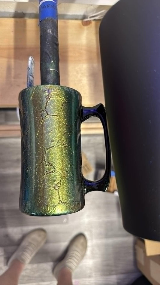 1279 ~ 20oz beer mug ~ green dragonscale ~ carrie m