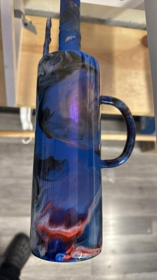 1295 ~ 24oz plump with handle maggie ~ atmosphere ~ amber f