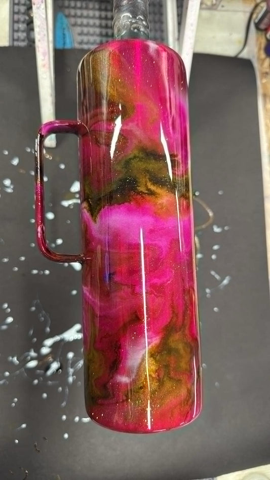 1395 ~ 30oz skinny hoggdle  ~ STAINLESS (CHOOSE YOUR GLAZE) ~ AMBER F