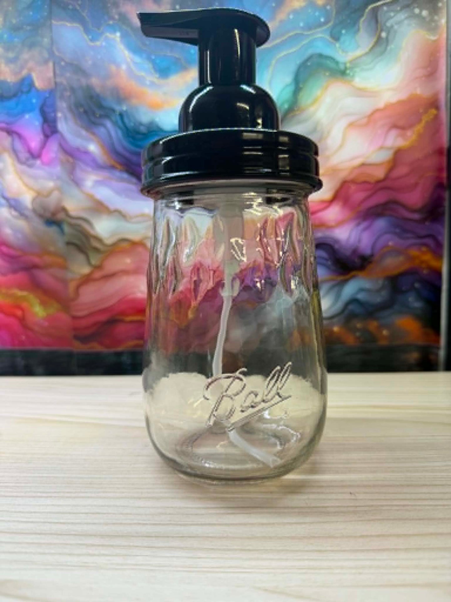 2695 - 16oz GLASS FOAMING SOAP DISPENSER - BLACK
