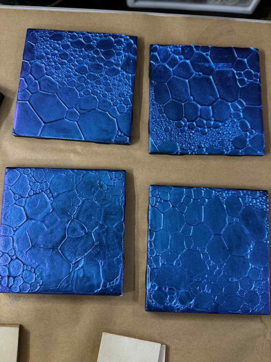 1988 ~ CERAMIC TILE COASTERS ~ DRAGONSCALE