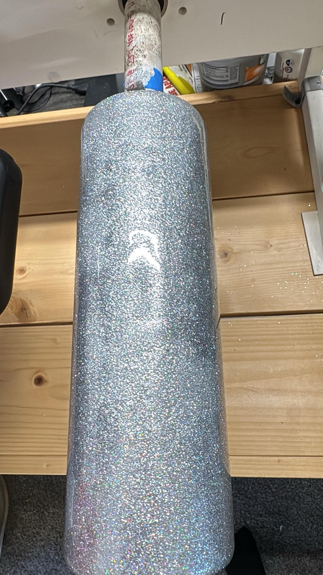 693 ~ 30oz Skinny ~ SILVER HOLOGRAPHIC GLITTER