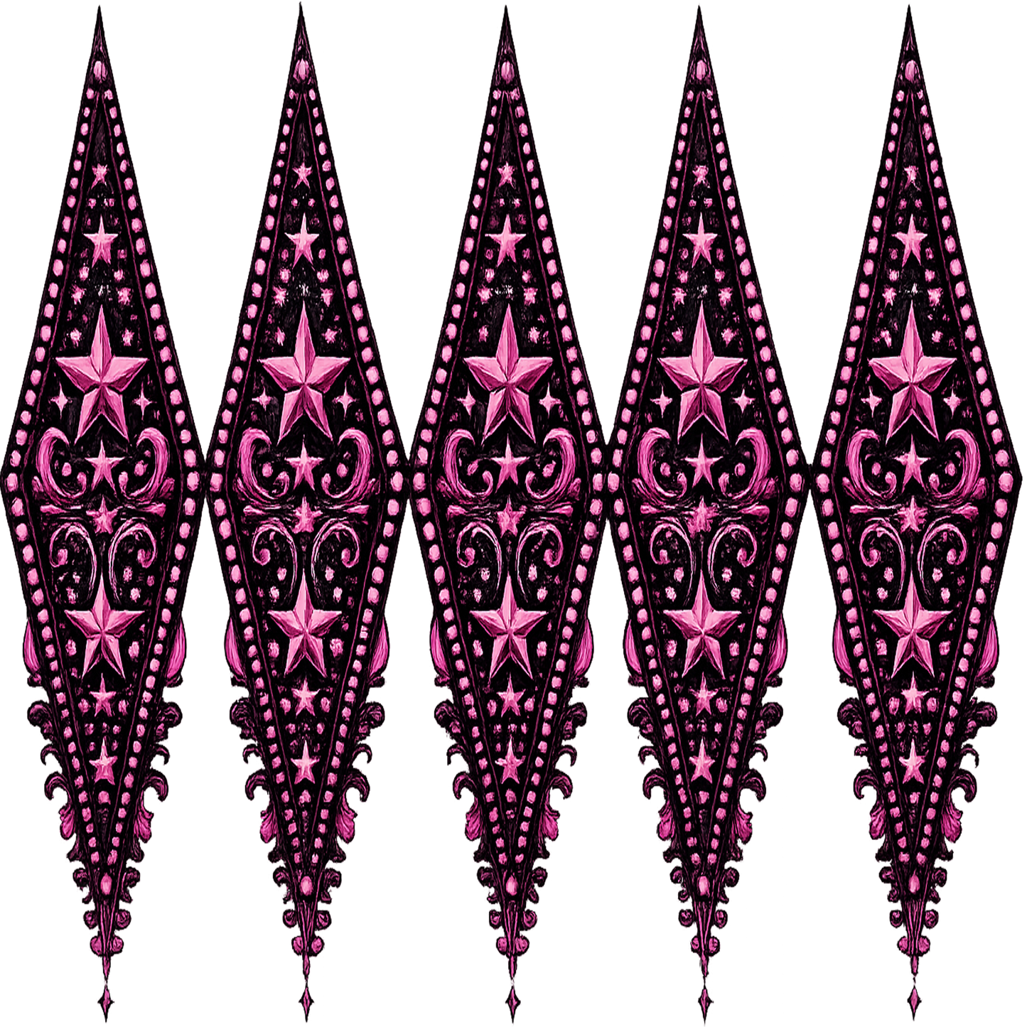WESTERN DIAMONDS BLACK AND HOT PINK