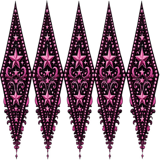 WESTERN DIAMONDS BLACK AND HOT PINK
