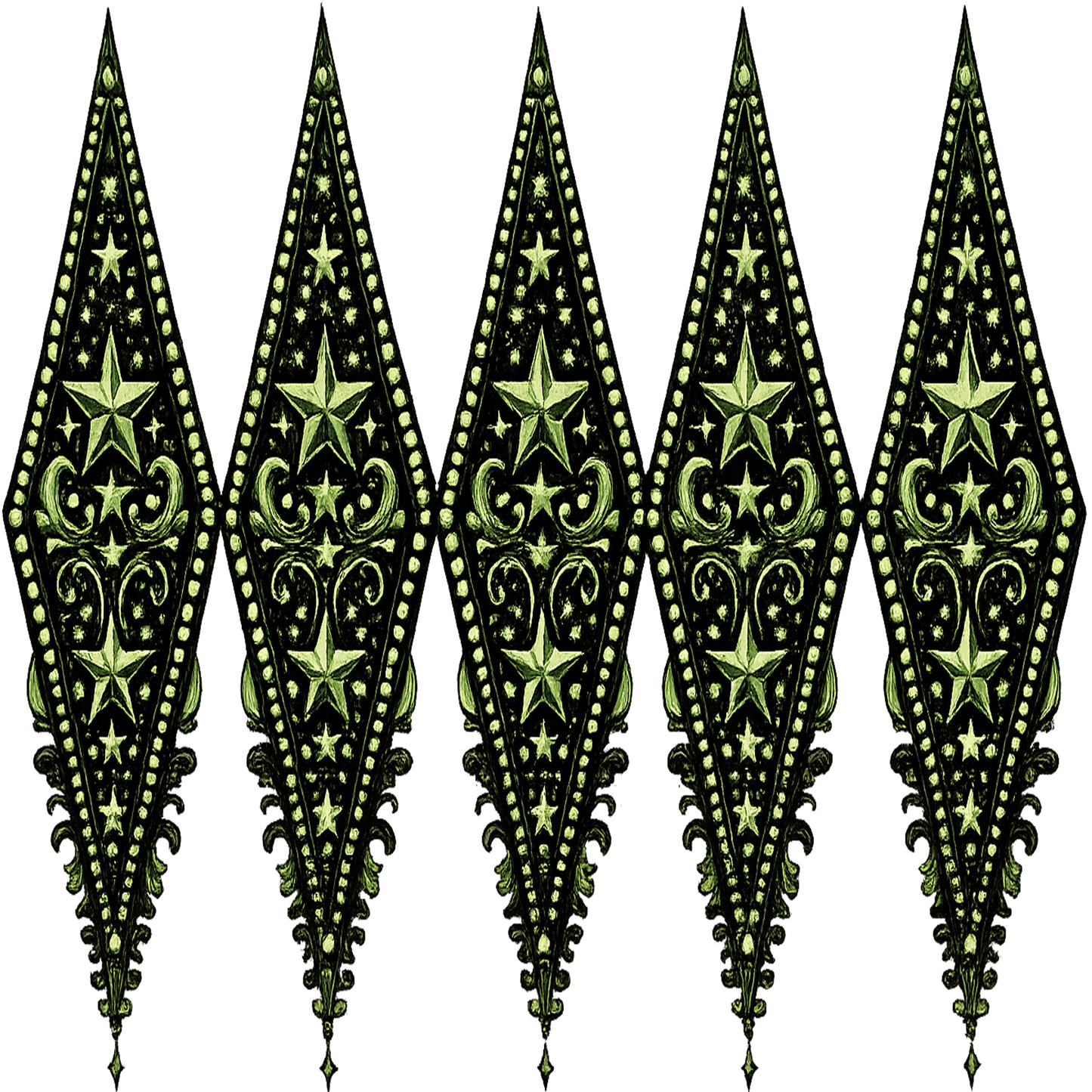 WESTERN DIAMONDS BLACK AND NEON GREEN