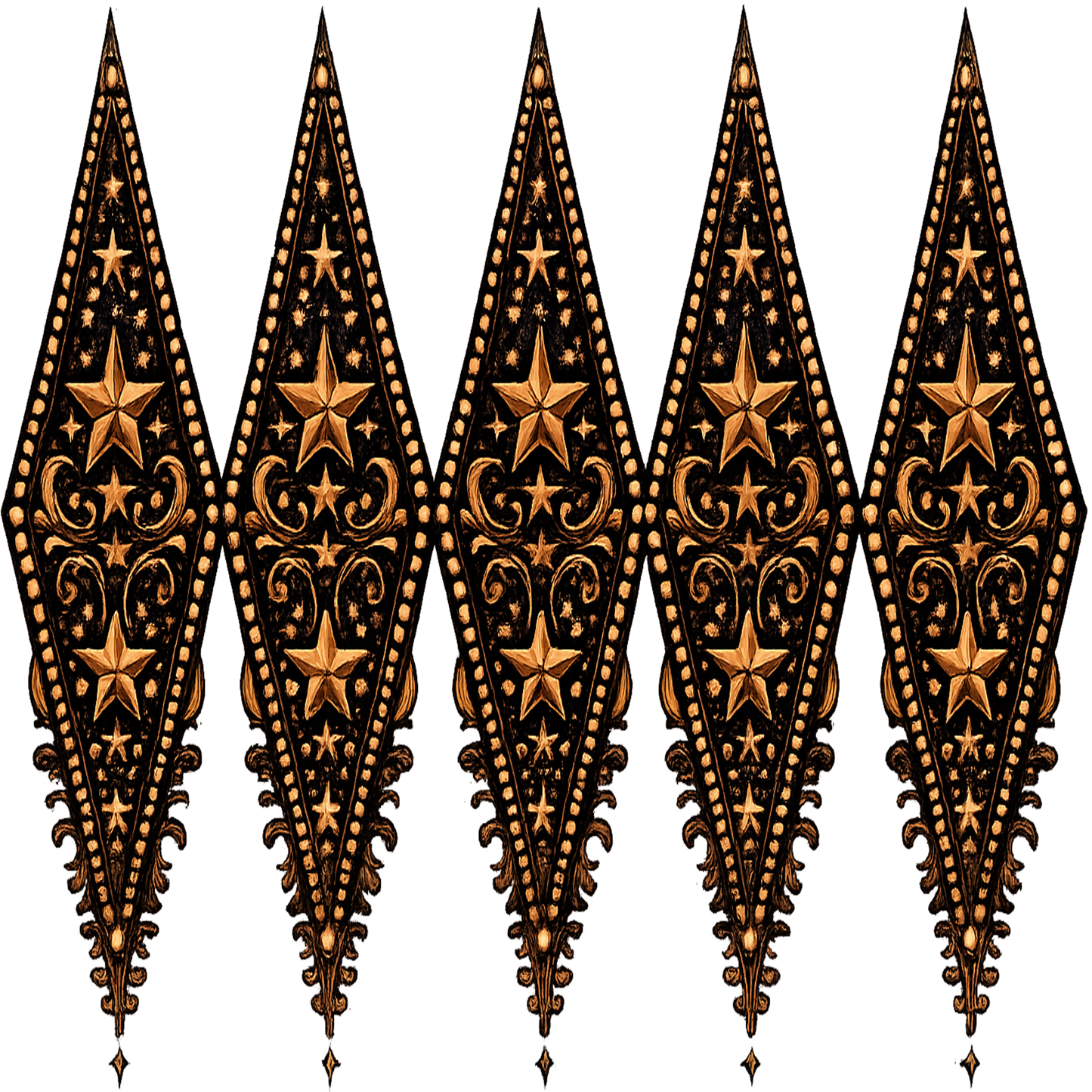 WESTERN DIAMONDS BLACK AND ORANGE