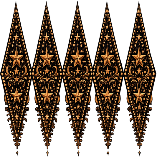 WESTERN DIAMONDS BLACK AND ORANGE
