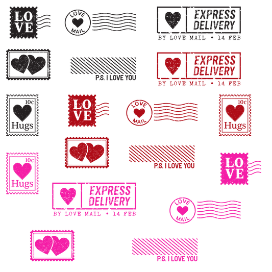 LOVE STAMPS SHEET