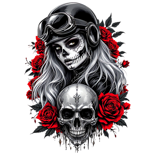 RED ROSE SKULL