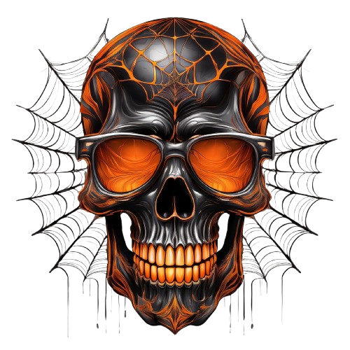SKULL ORANGE BLACK 1