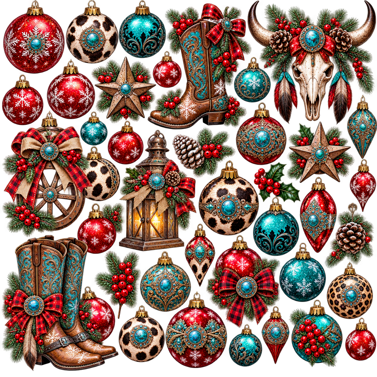 WESTERN CHRISTMAS ORNAMENTS