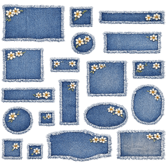 DENIM PATCH WITH DAISIES