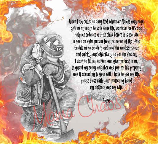 FIREFIGHTERS PRAYER TUMBLER TEMPLATE ~ DIGITAL DOWNLOAD