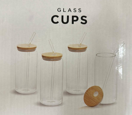 Set of 4 20oz Glass Cups