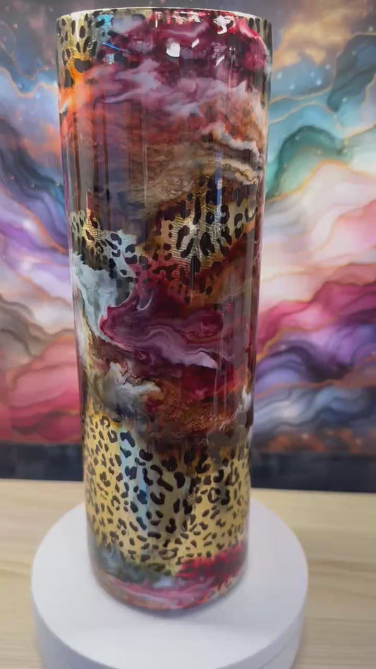 1845 ~ 30oz Skinny ~ cheetah foil ~ don m
