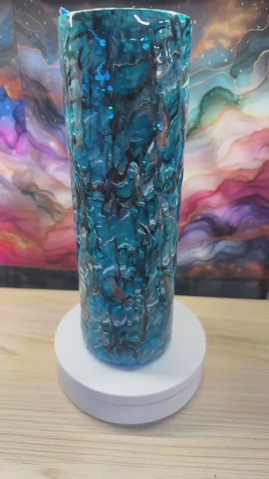 1846 ~ 30oz Skinny ~ teal foil