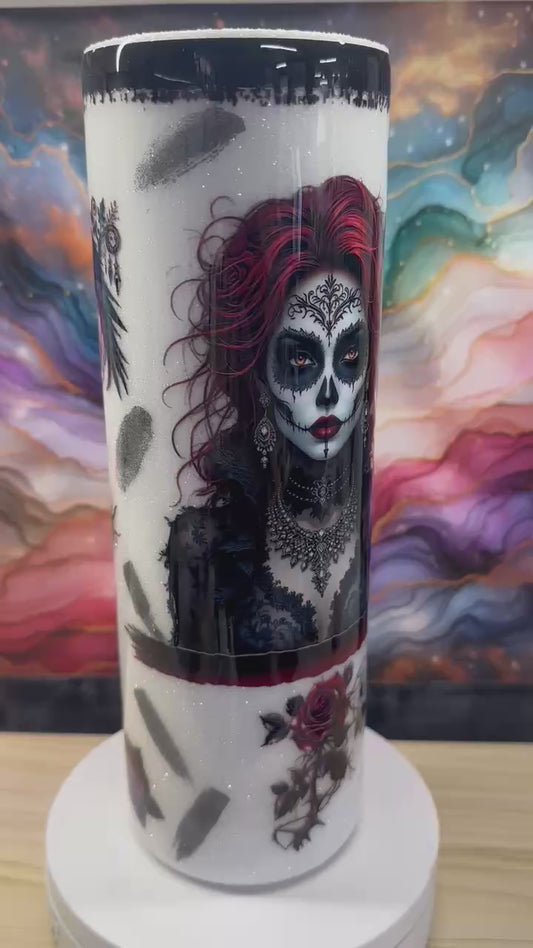 1904 ~ 30oz Skinny ~ mixed media red